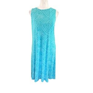 Fresh Produce XS Ocean Tide Chloe Dress Luna Blue Sleeveless Tank Keyhole Back